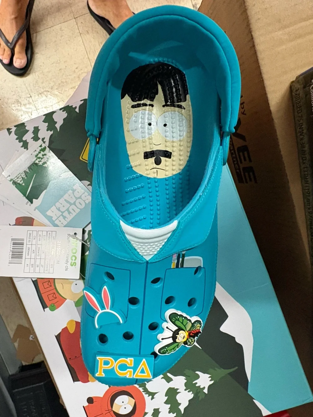 Brand new in box LIMITED EDITION. South Park crocs men's. 10 ladies 12 RUNS BIG
